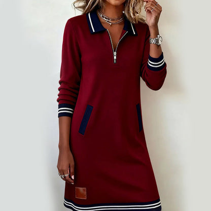 Women’s Fashion Collared Long-Sleeve Dress