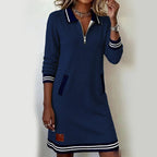 Women’s Fashion Collared Long-Sleeve Dress