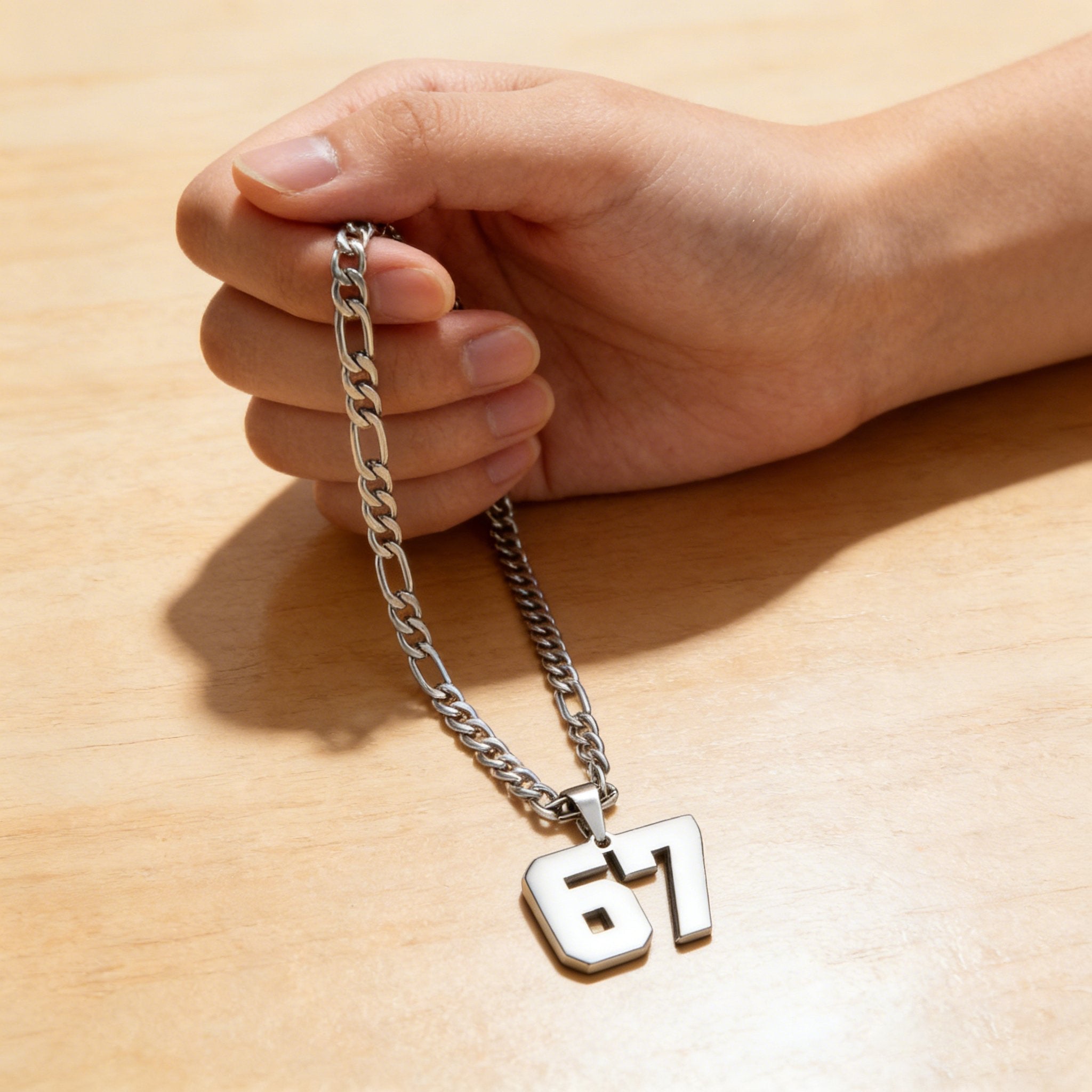 🔥Hot Sale✨ 67 Number Pendant Necklace – Fashion Statement Piece, 925 Sterling Silver & Gift Box 💎🎁