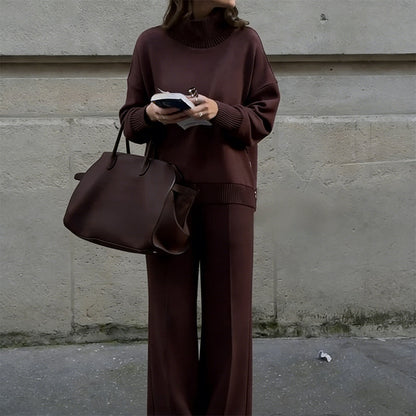 💥High-Neck Side-Zip Sweatshirt & Pants Set 👚👖