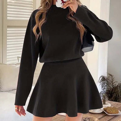 ✨💓Women's Mock Neck Knit A-Line Mini Dress