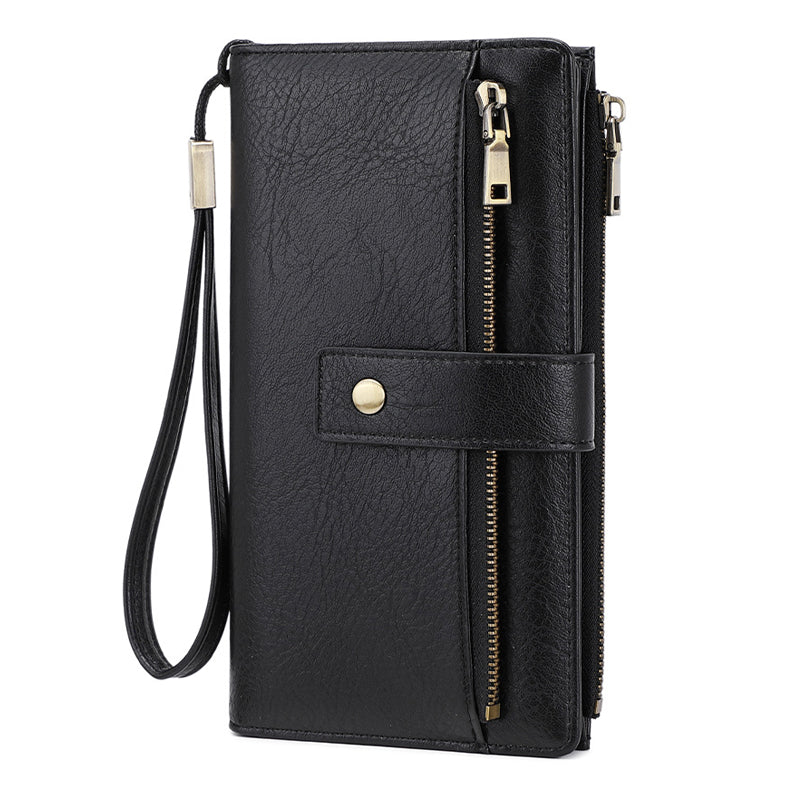 Women's Retro Style RFID Blocking Tri-fold Wallet