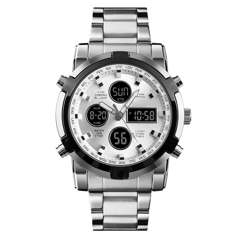 Waterproof Military Watch for Men – Analog-Digital, Stainless Steel & Shock-Resistant 🛡️