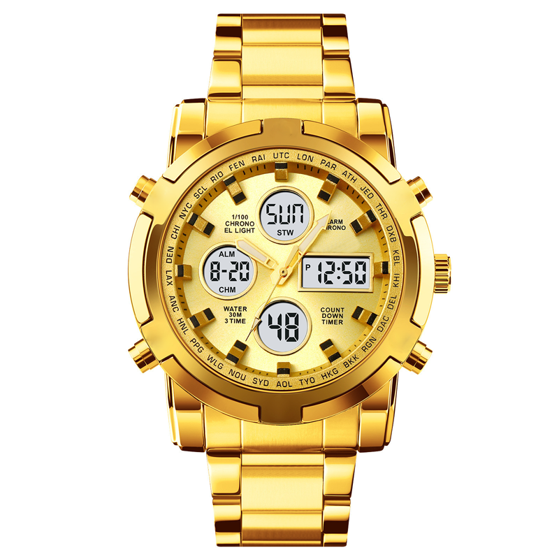 Waterproof Military Watch for Men – Analog-Digital, Stainless Steel & Shock-Resistant 🛡️