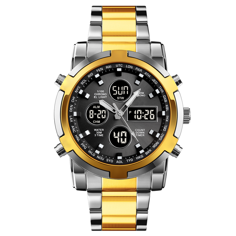 Waterproof Military Watch for Men – Analog-Digital, Stainless Steel & Shock-Resistant 🛡️