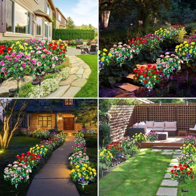 Simulation Azalea Flower Ground Stake Solar Light