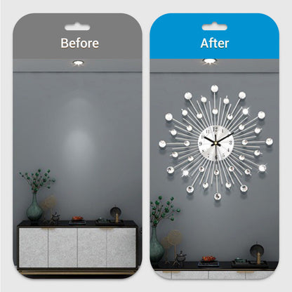 ✨🕰️ Creative Rhinestone Wall Clock – Silent, Minimalist Luxury for Living Room, Dining & Entryway! 💎🏡