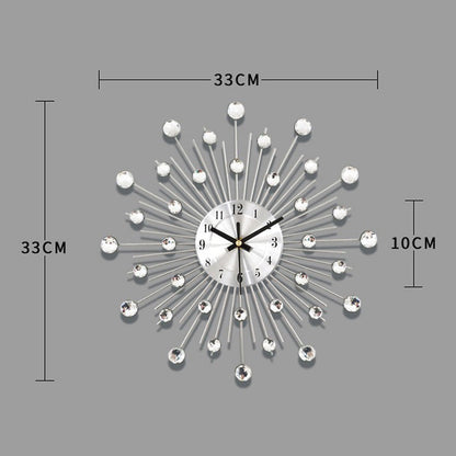 ✨🕰️ Creative Rhinestone Wall Clock – Silent, Minimalist Luxury for Living Room, Dining & Entryway! 💎🏡