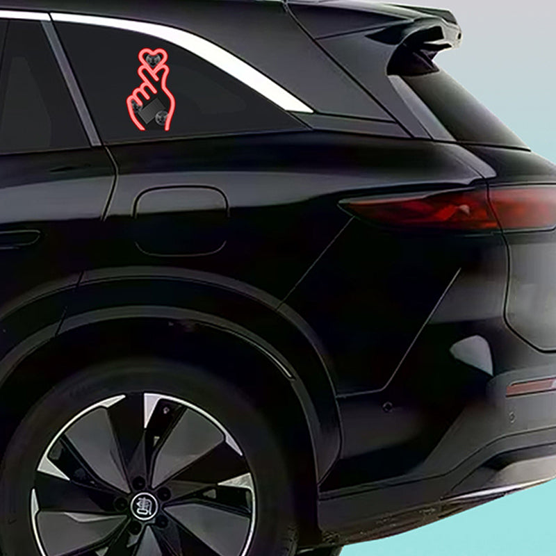 Solar-Powered Finger Heart LED Car Light