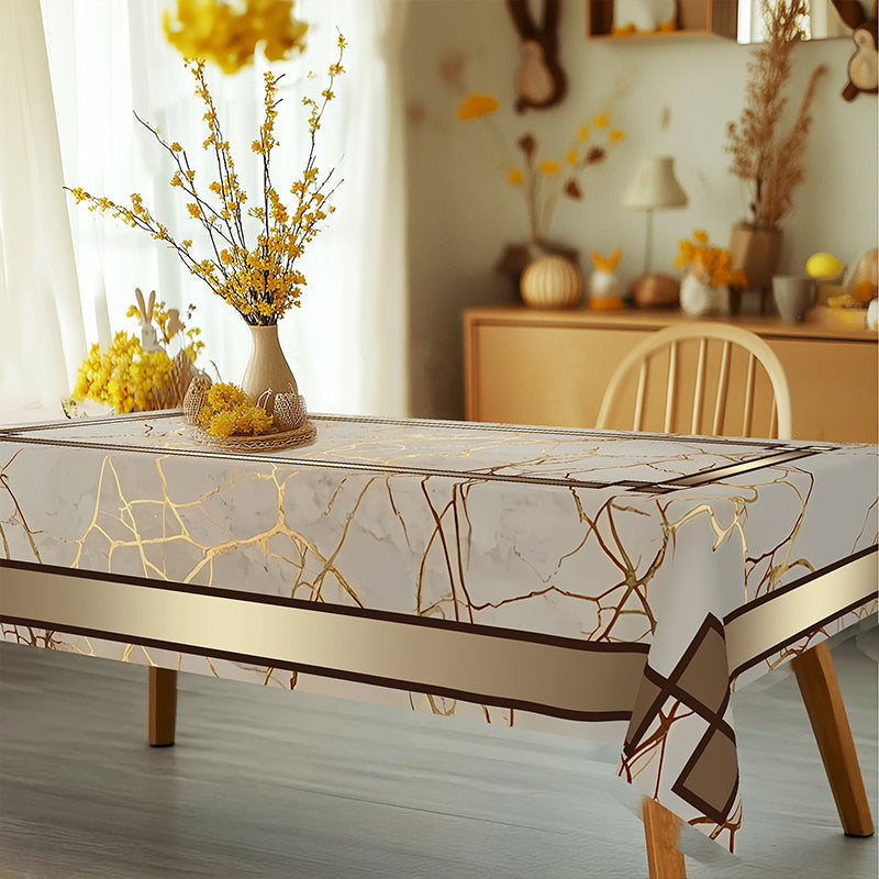 Waterproof Marble-Print Tablecloth