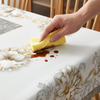 Elegant Waterproof Embossed Floral Tablecloth💮