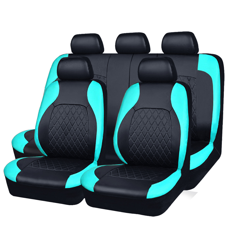 🚗9-Piece Universal Fit Leather Car Seat Cover Set