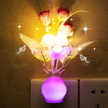 LED Nightlights In The Form Of Simulated Flowers With Intelligent Control For The Bedroom