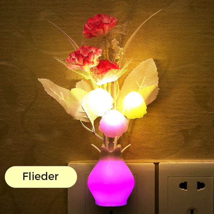 LED Nightlights In The Form Of Simulated Flowers With Intelligent Control For The Bedroom
