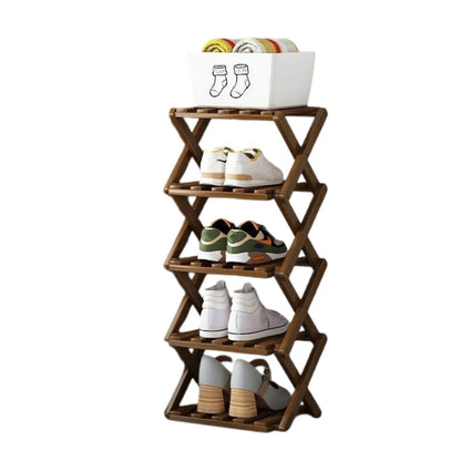 Durable Foldable Bamboo Shoe Rack