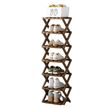 Durable Foldable Bamboo Shoe Rack