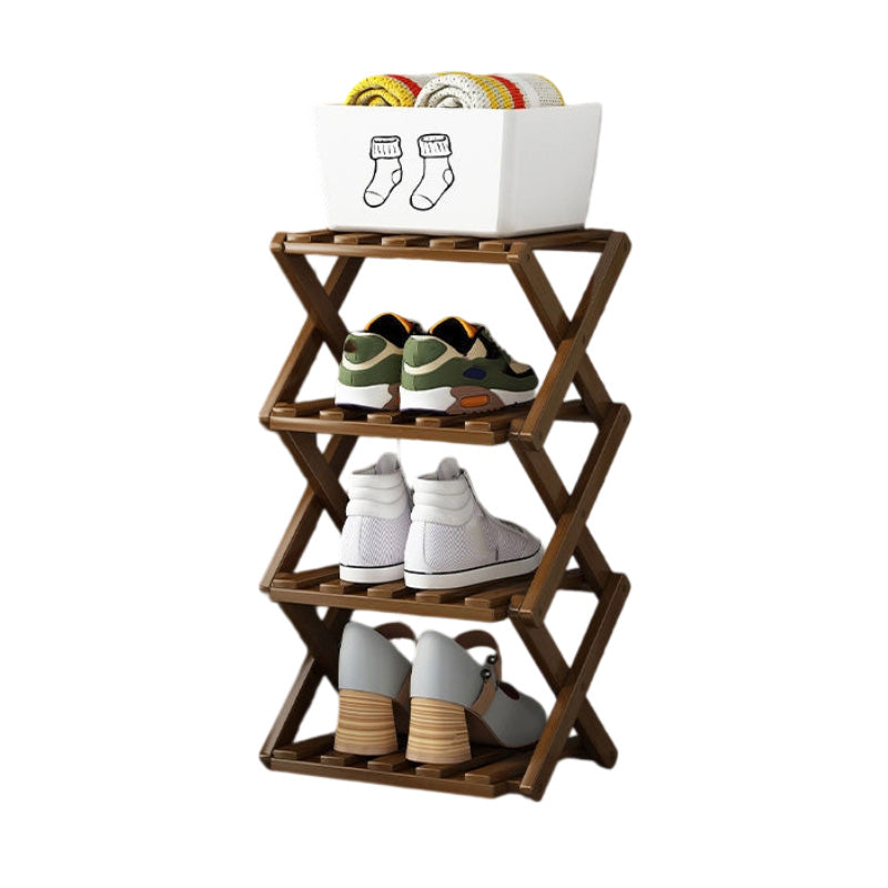 Durable Foldable Bamboo Shoe Rack