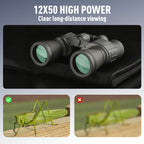 12x50 Waterproof Binoculars for Outdoor Viewing