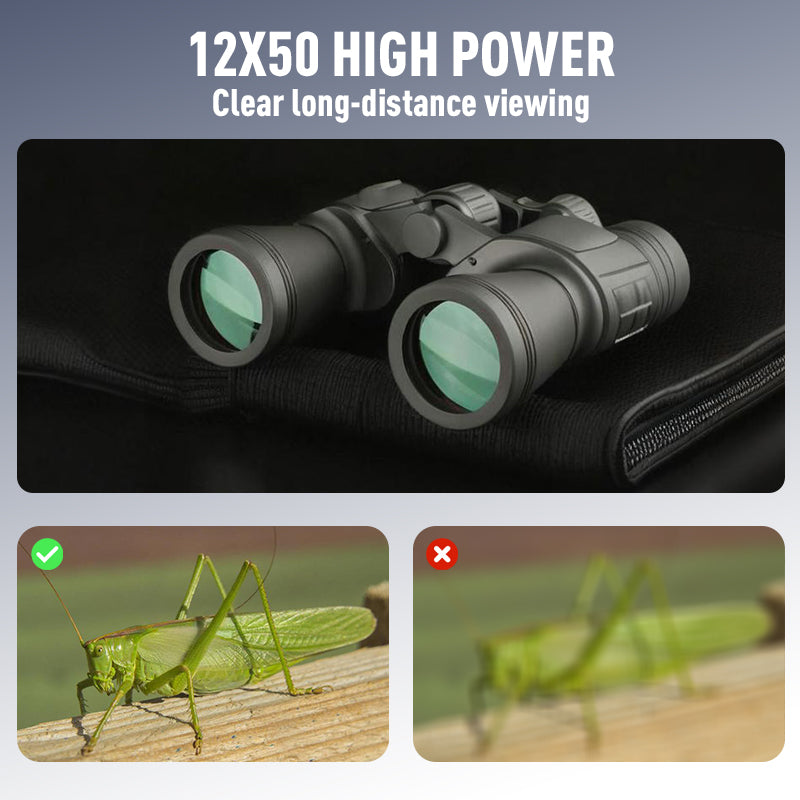 12x50 Waterproof Binoculars for Outdoor Viewing