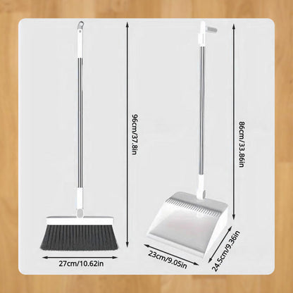 💝Stand-Up Dustpan Set with 180° Rotating Broom