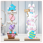 ✨Stacked Bunny Easter Wooden Table Decor 🐰 Hop Into The Easter Spirit! 🌸