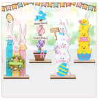 ✨Stacked Bunny Easter Wooden Table Decor 🐰 Hop Into The Easter Spirit! 🌸