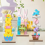 ✨Stacked Bunny Easter Wooden Table Decor 🐰 Hop Into The Easter Spirit! 🌸