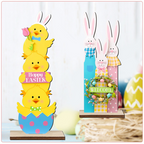 ✨Stacked Bunny Easter Wooden Table Decor 🐰 Hop Into The Easter Spirit! 🌸