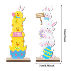✨Stacked Bunny Easter Wooden Table Decor 🐰 Hop Into The Easter Spirit! 🌸