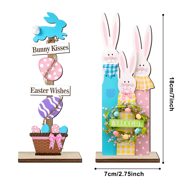 ✨Stacked Bunny Easter Wooden Table Decor 🐰 Hop Into The Easter Spirit! 🌸