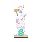 ✨Stacked Bunny Easter Wooden Table Decor 🐰 Hop Into The Easter Spirit! 🌸