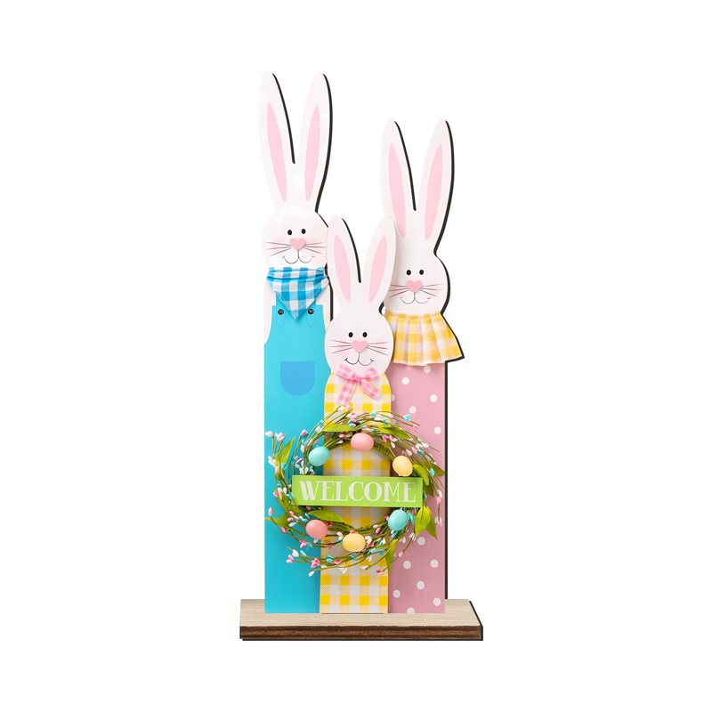 ✨Stacked Bunny Easter Wooden Table Decor 🐰 Hop Into The Easter Spirit! 🌸