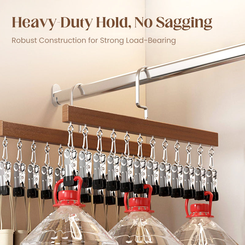 👕360° Swivel Multi-Hook Wardrobe Organizer--10 clips