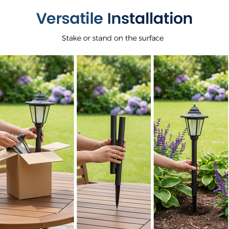 Vintage Solar-Powered Hexagonal Garden Lights