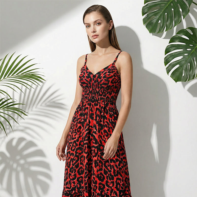 Leopard Print Cami Maxi Dress