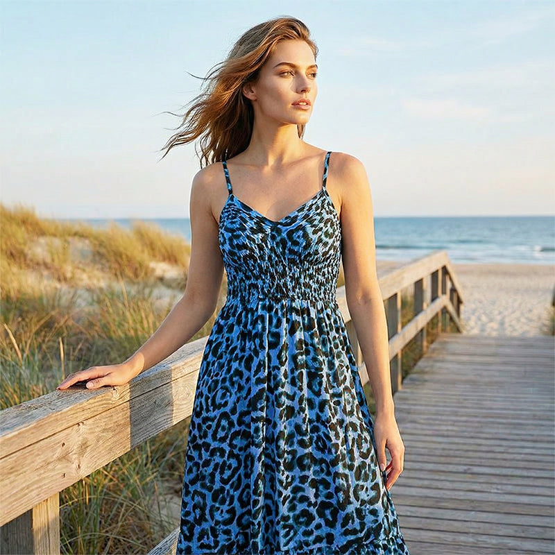 Leopard Print Cami Maxi Dress