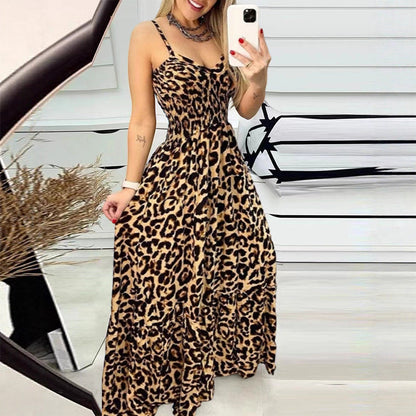 Leopard Print Cami Maxi Dress