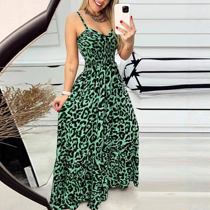 Leopard Print Cami Maxi Dress