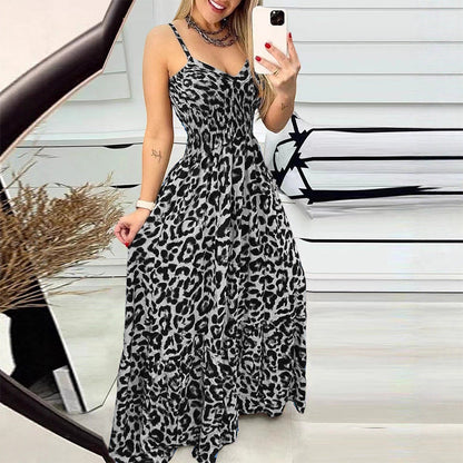 Leopard Print Cami Maxi Dress