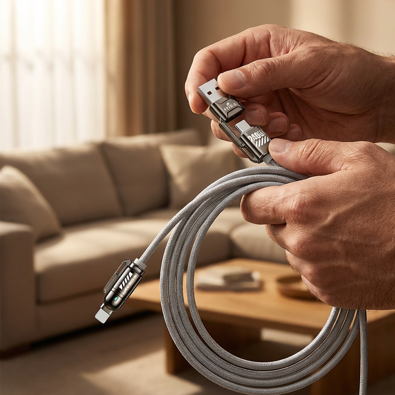 🔥High-Power 4-in-1 Fast Charging Cable