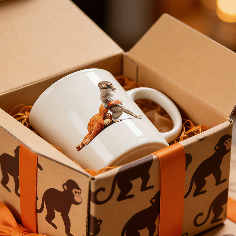 Funny Monkey Ceramic Mug - Humorous Gift