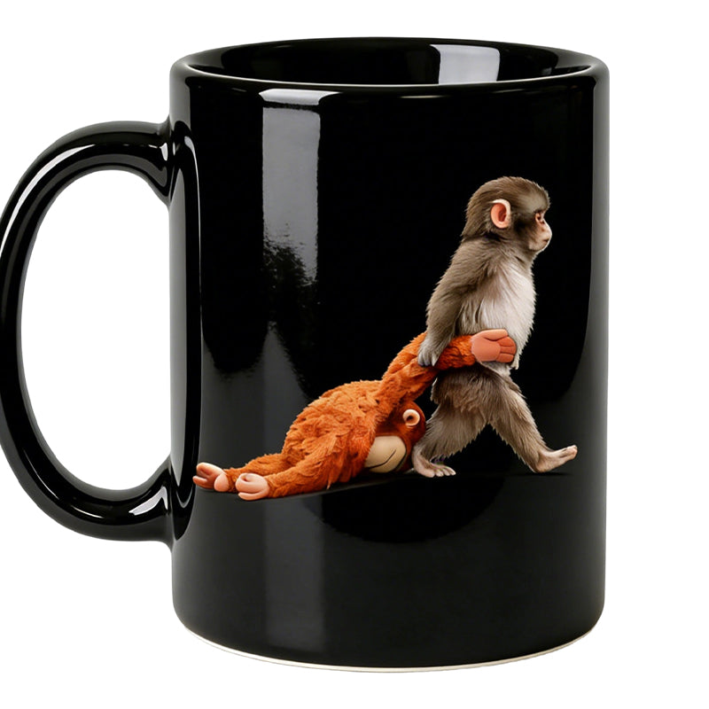 Funny Monkey Ceramic Mug - Humorous Gift