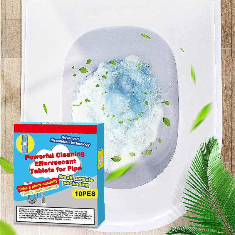 ❤️Powerful Cleaning Effervescent Tablets for Pipe, Fast Dissolve Hair Grease Clogs, Deodorizing Antibacterial Pipe Cleaner for Sink Toilet Floor Drain