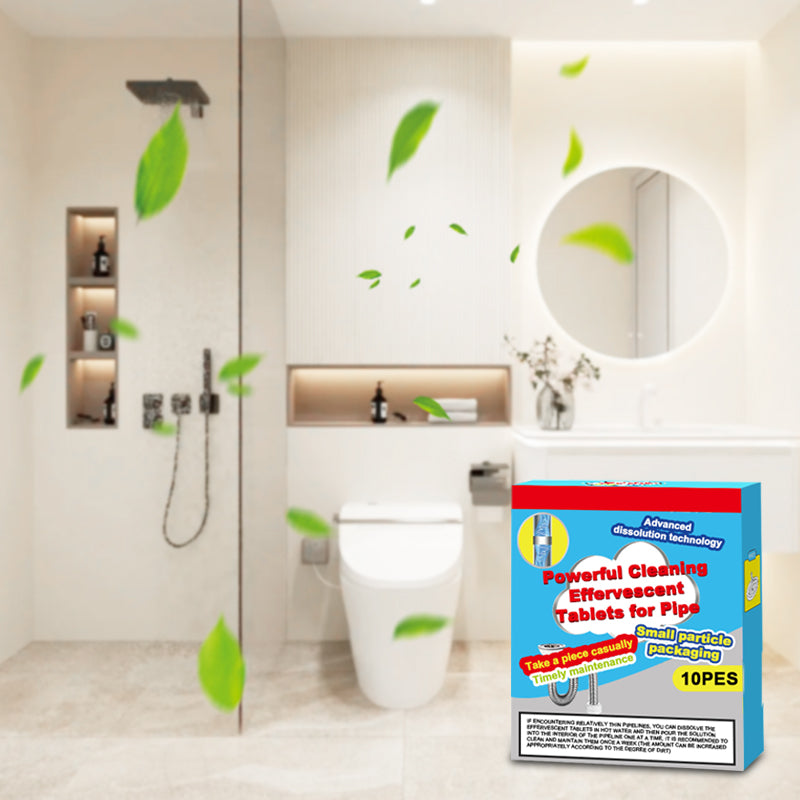 ❤️Powerful Cleaning Effervescent Tablets for Pipe, Fast Dissolve Hair Grease Clogs, Deodorizing Antibacterial Pipe Cleaner for Sink Toilet Floor Drain