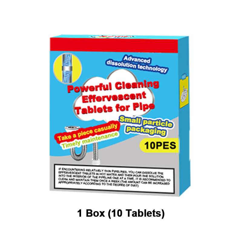 ❤️Powerful Cleaning Effervescent Tablets for Pipe, Fast Dissolve Hair Grease Clogs, Deodorizing Antibacterial Pipe Cleaner for Sink Toilet Floor Drain