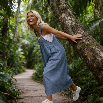 👗Women's Casual Loose Overall Dress – Relaxed Fit, Side Pockets & Breathable Fabric ✨