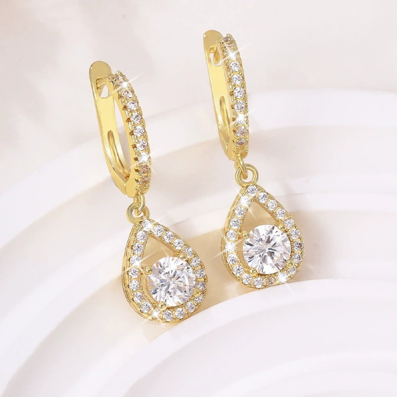 Elegant Teardrop Dangle Hoop Earrings