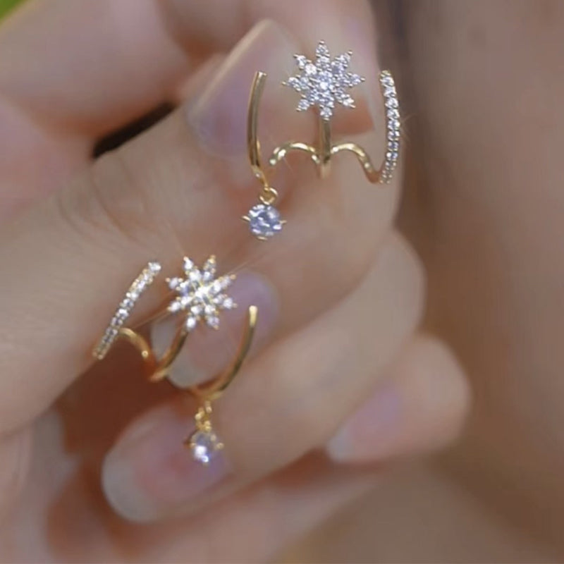 💎 Sparkling Claw Earrings for Women – Unique Claw Cuff, Dangling Gem & Versatile Style 🌟