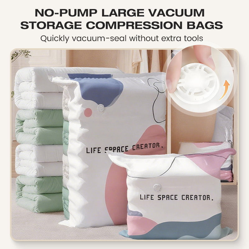 No-Pump Large Vacuum Storage Compression Bags