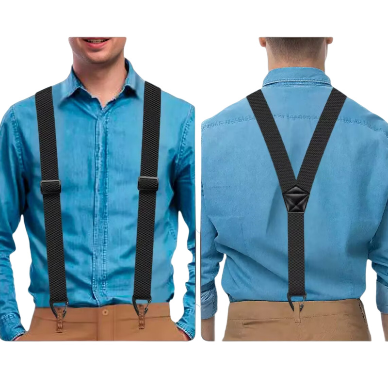 Men's X-Back Suspenders with Hook Clips